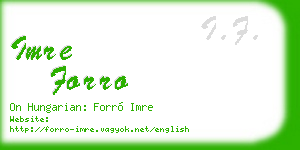 imre forro business card